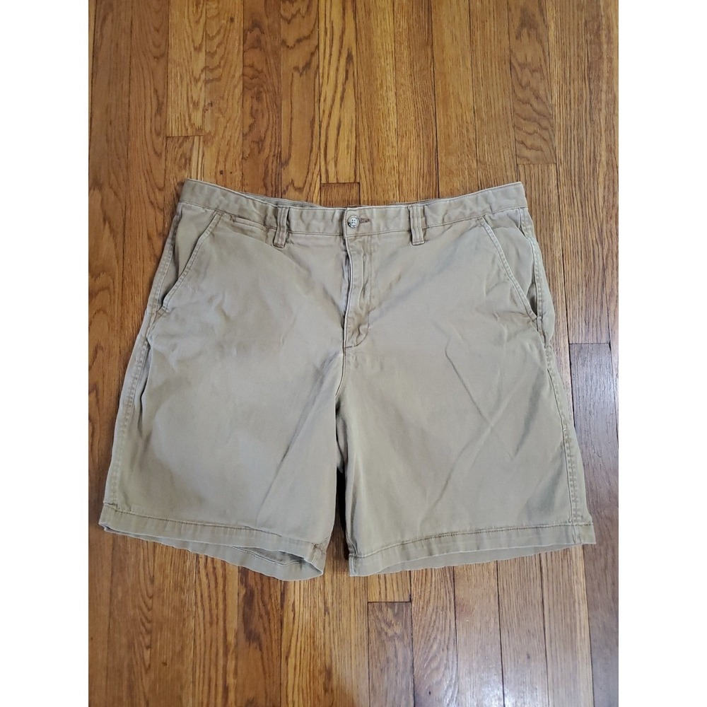 Simply Styled by Sears‎ Mens Chino Shorts Tan Khaki Stretch Size 40 Flat Front